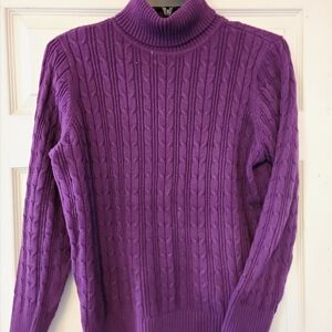Purple Cable Knit Sweater
